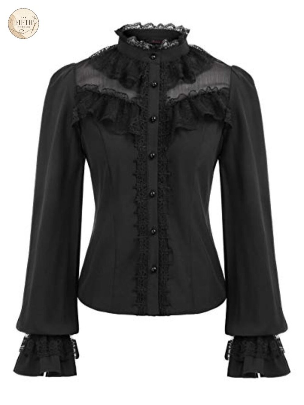 Victorian Blouse Renaissance Long Sleeve Gothic Button Down Peplum Top
